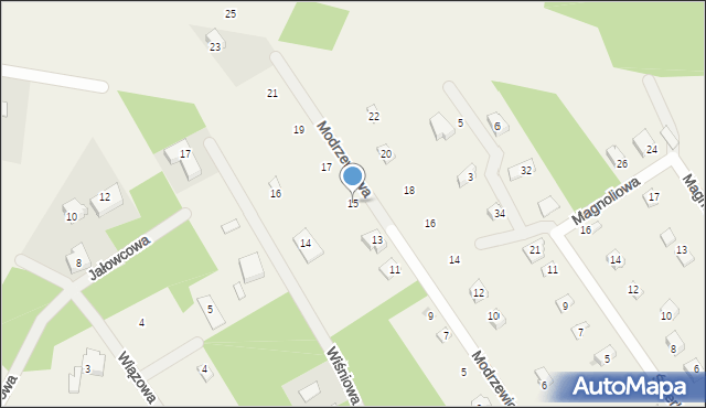 Babiczki, Modrzewiowa, 15, mapa Babiczki