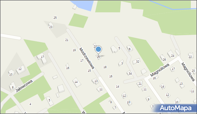 Babiczki, Modrzewiowa, 20, mapa Babiczki