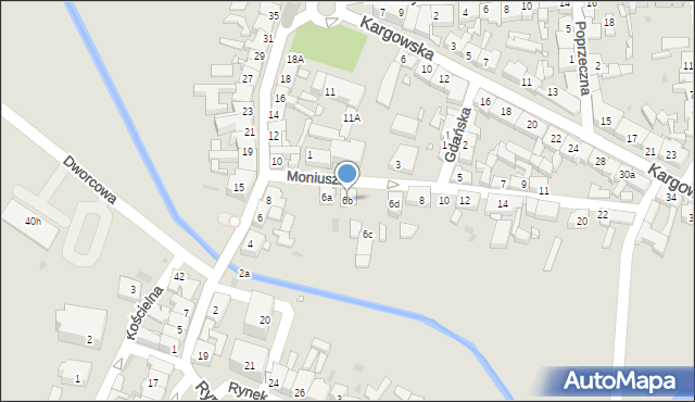 Babimost, Moniuszki Stanisława, 6b, mapa Babimost