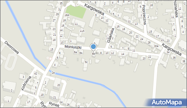 Babimost, Moniuszki Stanisława, 6d, mapa Babimost