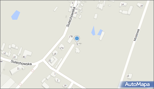 Babimost, Mostowa, 3, mapa Babimost