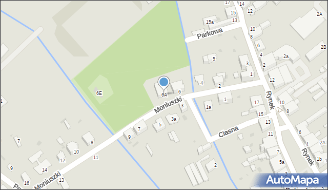 Baborów, Moniuszki Stanisława, 6A, mapa Baborów