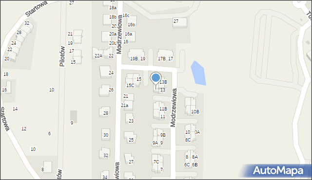Banino, Modrzewiowa, 13A, mapa Banino