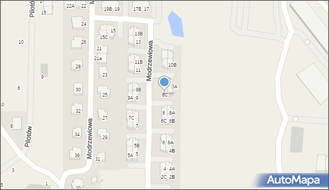 Banino, Modrzewiowa, 8C, mapa Banino