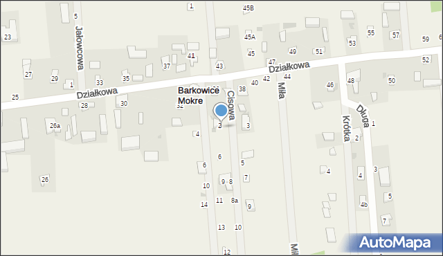 Barkowice Mokre, Modrzewiowa, 3, mapa Barkowice Mokre