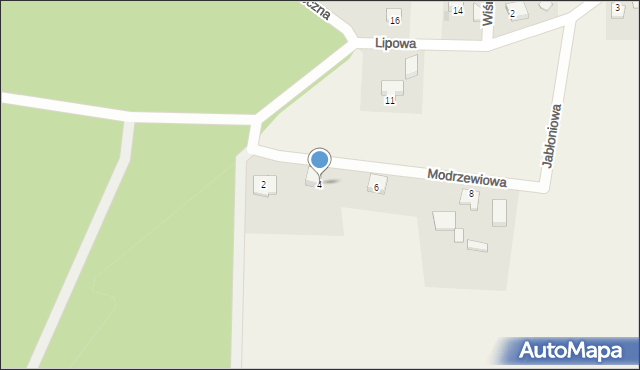 Barłomino, Modrzewiowa, 4, mapa Barłomino