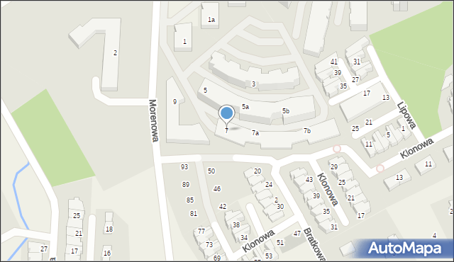 Bartąg, Morenowa, 7, mapa Bartąg