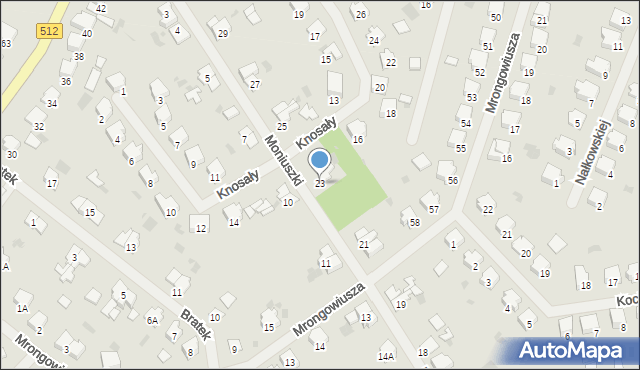 Bartoszyce, Moniuszki Stanisława, 23, mapa Bartoszyce