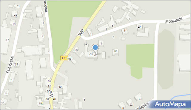 Barwice, Moniuszki Stanisława, 2A, mapa Barwice