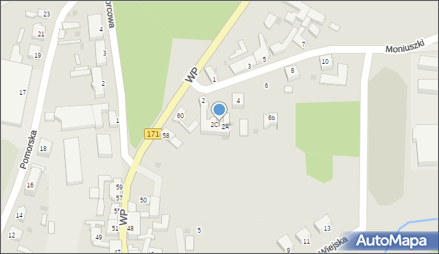 Barwice, Moniuszki Stanisława, 2B, mapa Barwice