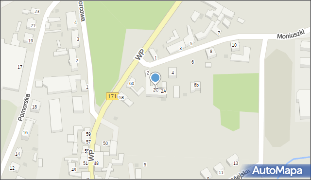 Barwice, Moniuszki Stanisława, 2C, mapa Barwice
