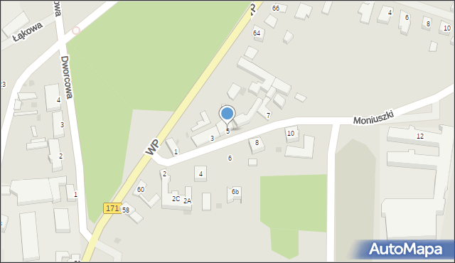 Barwice, Moniuszki Stanisława, 5, mapa Barwice