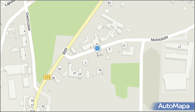 Barwice, Moniuszki Stanisława, 6, mapa Barwice