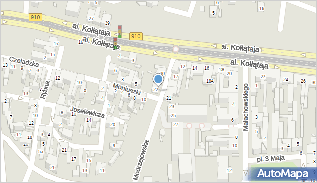 Będzin, Modrzejowska, 22a, mapa Będzin