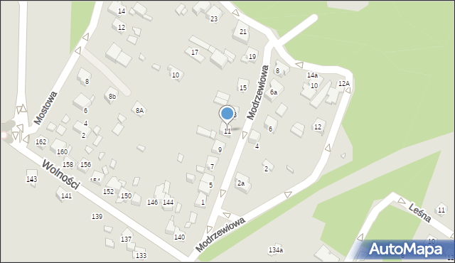 Będzin, Modrzewiowa, 11, mapa Będzin