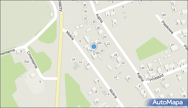 Bełchatów, Mokra, 1, mapa Bełchatów