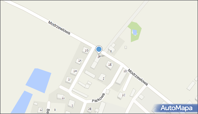 Belsk Duży, Modrzewiowa, 1F, mapa Belsk Duży