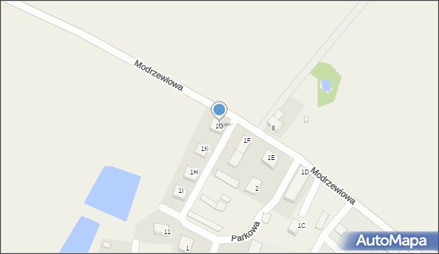 Belsk Duży, Modrzewiowa, 1G, mapa Belsk Duży