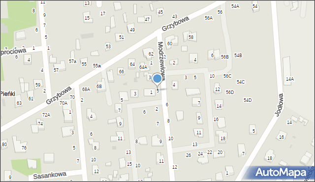 Biała Podlaska, Modrzewiowa, 5, mapa Białej Podlaskiej