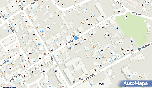Biała Podlaska, Moniuszki Stanisława, 29, mapa Białej Podlaskiej