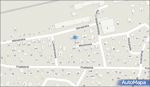 Biała Podlaska, Morelowa, 5, mapa Białej Podlaskiej