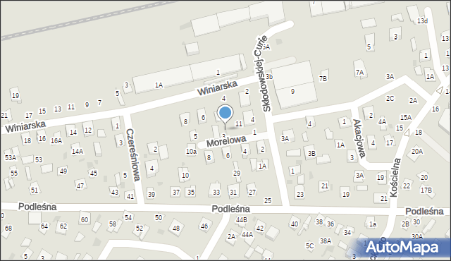 Biała Podlaska, Morelowa, 9, mapa Białej Podlaskiej