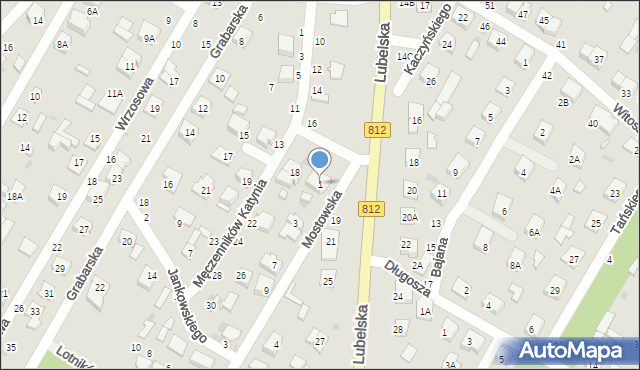 Biała Podlaska, Mostowska, 1, mapa Białej Podlaskiej