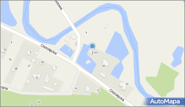 Białobrzeg Dalszy, Mostowa, 2, mapa Białobrzeg Dalszy