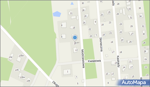 Białobrzegi, Modrzewiowa, 15, mapa Białobrzegi