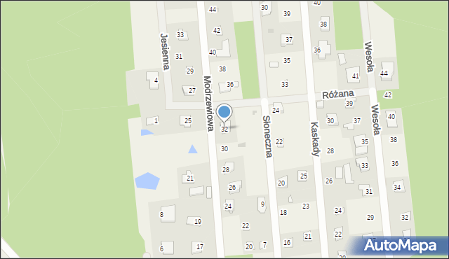 Białobrzegi, Modrzewiowa, 32, mapa Białobrzegi