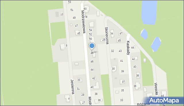 Białobrzegi, Modrzewiowa, 48, mapa Białobrzegi