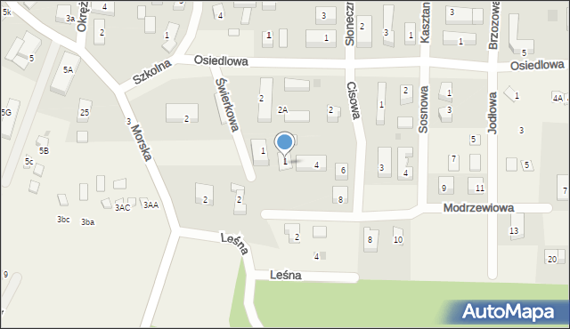 Białogóra, Modrzewiowa, 3, mapa Białogóra