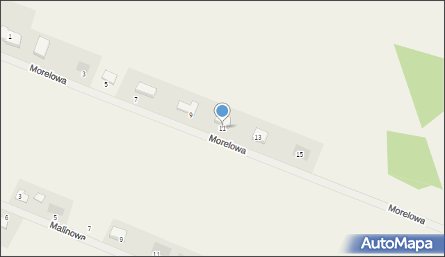 Białuń, Morelowa, 11, mapa Białuń