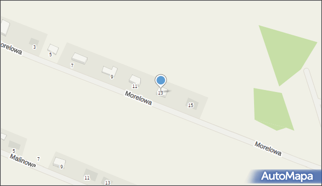 Białuń, Morelowa, 13, mapa Białuń