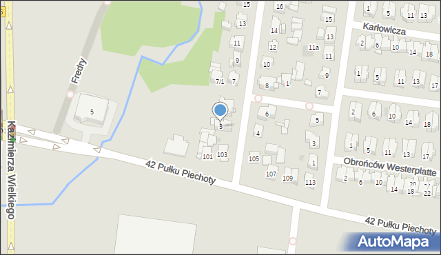 Białystok, Moniuszki Stanisława, 3, mapa Białegostoku