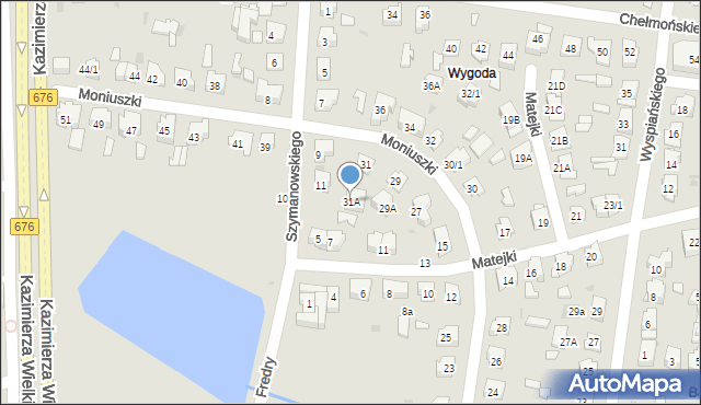 Białystok, Moniuszki Stanisława, 31A, mapa Białegostoku