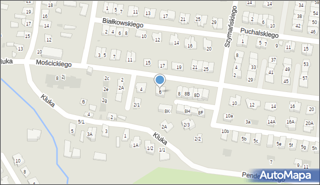 Białystok, Mościckiego Ignacego, 6, mapa Białegostoku