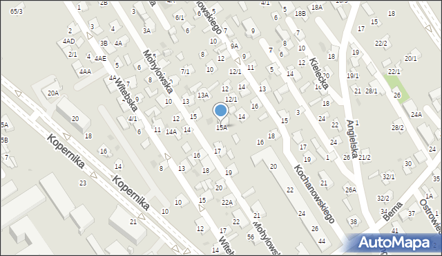 Białystok, Mohylowska, 15A, mapa Białegostoku