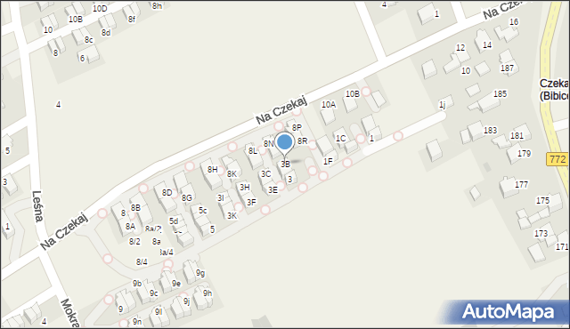 Bibice, Mokra, 3B, mapa Bibice