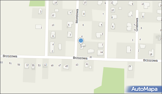 Bieleckie Młyny, Morelowa, 2, mapa Bieleckie Młyny
