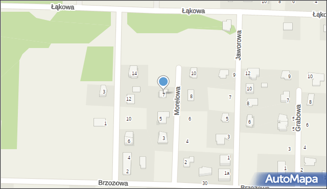 Bieleckie Młyny, Morelowa, 7, mapa Bieleckie Młyny