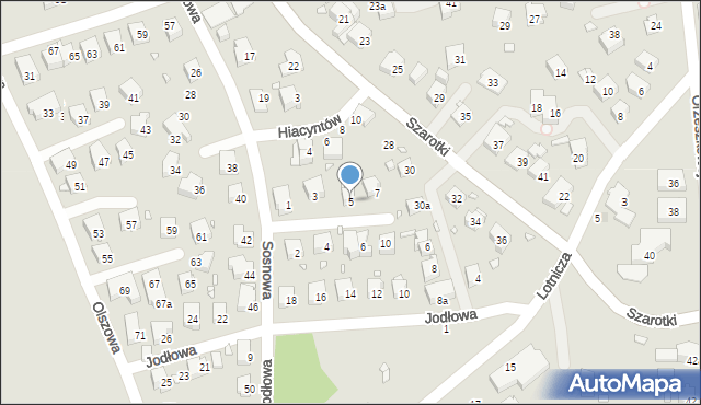 Bielsko-Biała, Modrzewiowa, 5, mapa Bielsko-Białej
