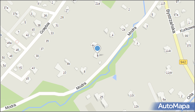 Bielsko-Biała, Modra, 6, mapa Bielsko-Białej