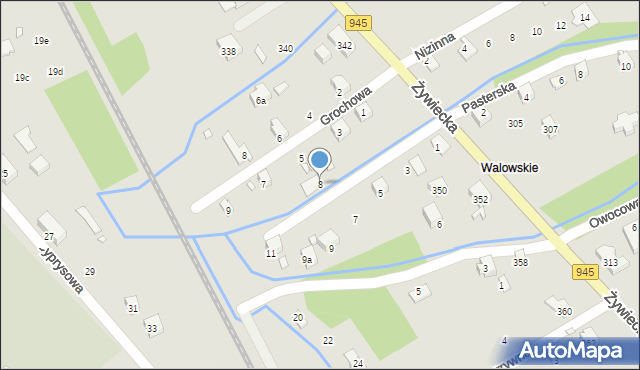 Bielsko-Biała, Mokra, 8, mapa Bielsko-Białej