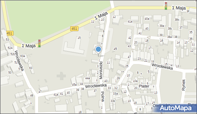 Bierutów, Moniuszki Stanisława, 5, mapa Bierutów