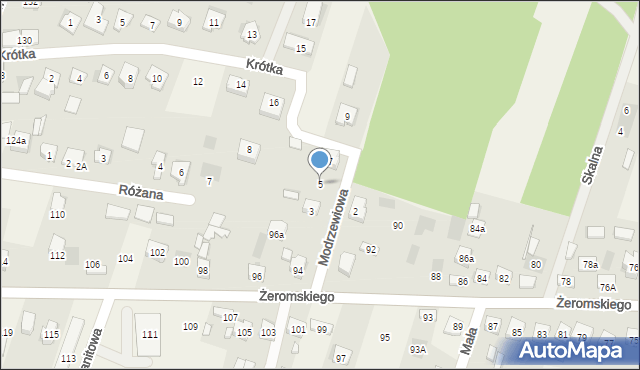 Bilcza, Modrzewiowa, 5, mapa Bilcza
