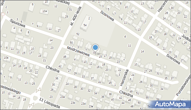 Biłgoraj, Modrzewiowa, 13, mapa Biłgoraj