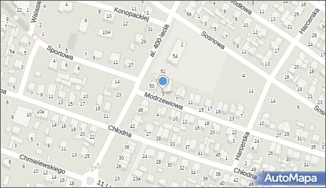 Biłgoraj, Modrzewiowa, 3, mapa Biłgoraj