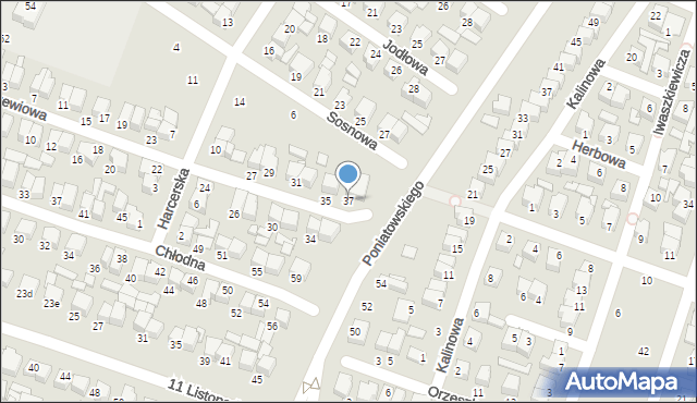 Biłgoraj, Modrzewiowa, 37, mapa Biłgoraj