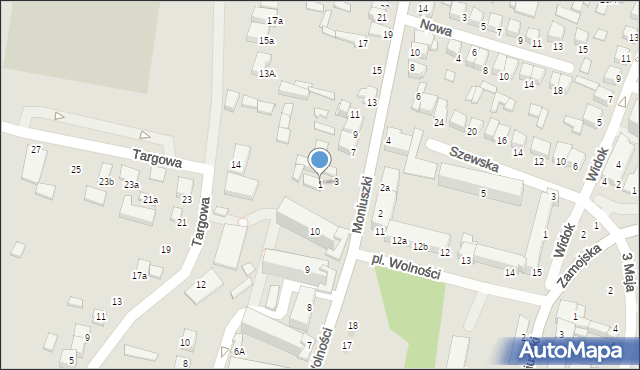 Biłgoraj, Moniuszki Stanisława, 1, mapa Biłgoraj